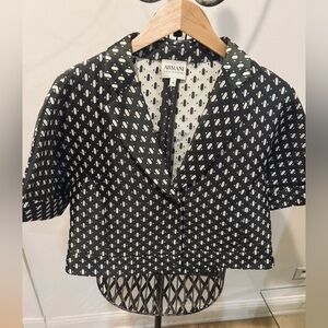 Giorgio Armani Women's Black and White Patterned Blazer